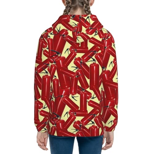 Fire Extinguisher Kids Pullover Hoodies Boys Sweatshirts Girls Athletic Clothes with Pocket4