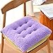 Doux de Polaire Coussin de Siège,Antidérapant Tatami Coussin de Siège Duveteux Sol Oreiller Cuisine Restau,Confortable Épaissir Coussin de Chaise Chaleur Carrée Garniture de Chaise-Violet 45x45cm(18x1