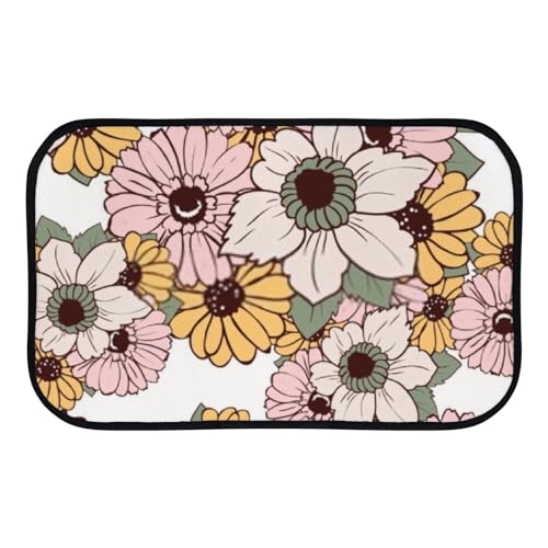 Nuansexi Bathroom Rugs Abstract Elegance Floral Background Pink Floor Mats Non Slip Bathmat Doormat Tub Mat Coral Velvet Absorbent Entrance Carpet Mats Machine Washable Bedroom Decor