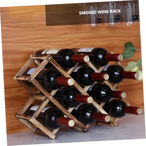 Soporte para botellas de vino de madera sólida PRETYZOOM miniatura 7