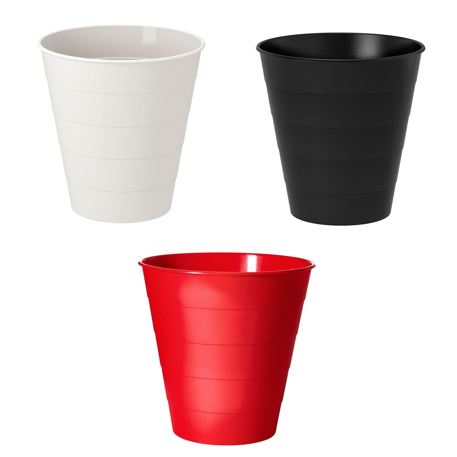 IKEAA Waste Bin, White,Red,Black10 l (3 gallon) Pack of 3-image-39
