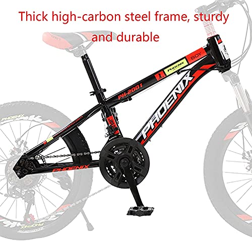 COUYY Fahrrad 20 Zoll Kinder im Freien Fahrrad, geeignet für Jungen und Mädchen im Alter von 9-14, einstellbarem Berg Kinderfahrrad,Rot – Bild 3