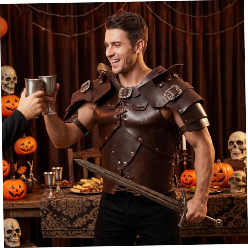 Armadura medieval de cuero para Halloween y recreaciones históricas oscuras 2
