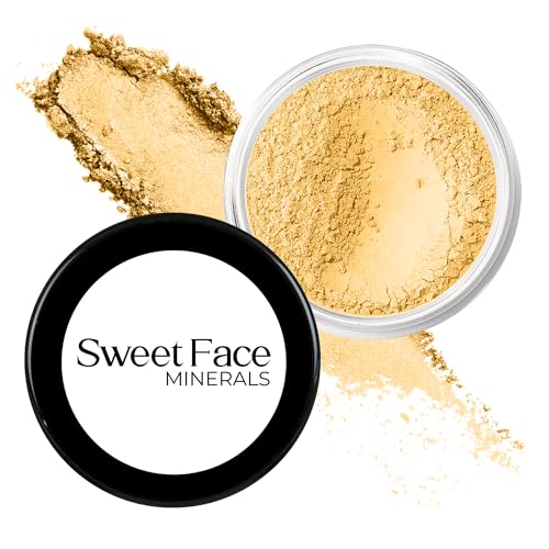 YELLOW CORRECTOR POWDER (20g Sifter Jar) Concealer for Redness, Rosacea, Dark Circles, Blemishes – Mineral Makeup Jar – Talc-Free, Vegan, Cruelty-Free, Noncomedogenic, Full Coverage, Banana