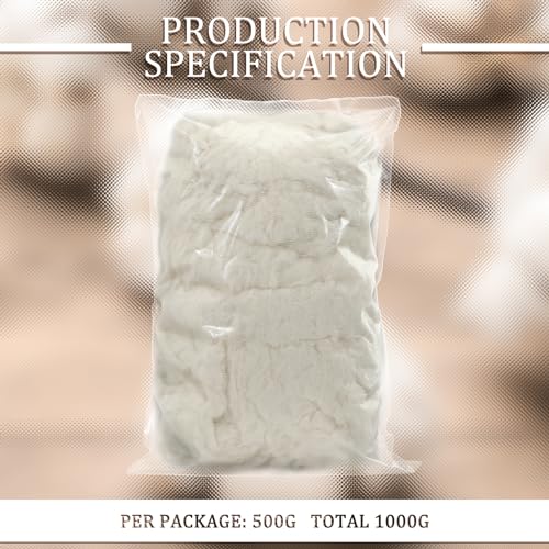 Image of Newwiee Clean Wool Batting Stuffing for Stuffed Animals Roving Wool Felting Filler for Crafts Needle Cushions Pillow Knitted Stuffed Toys Animals Blending and Dryer Balls, Natural White(1.1 lb) | Core Wool Roving for Needle Felting, Filler for Pillows Cushions Dryer Balls, Knitted Stuffed Toys Blending, Natural White