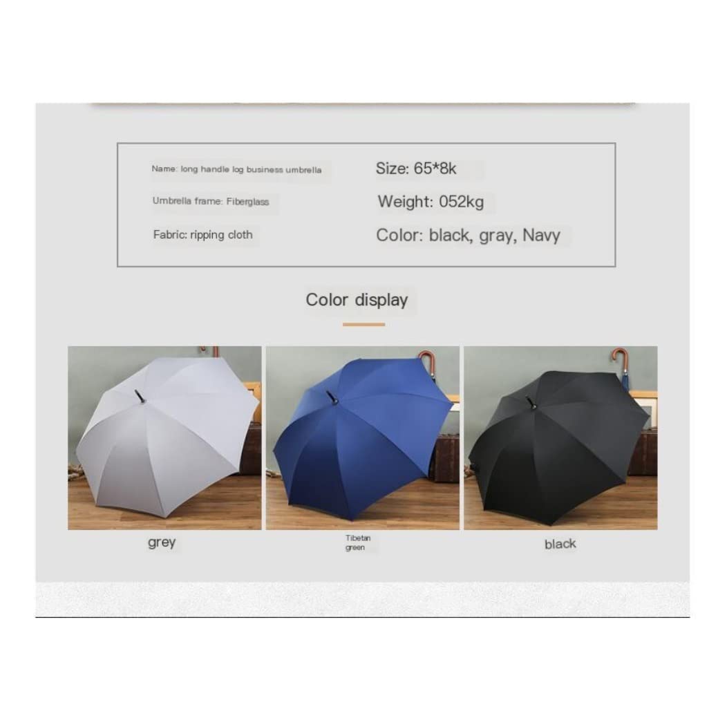 Parasol Parasol Golfowy Wiatroszczelny Bardzo Mocny Parasol W Sztyfcie Vintage Uchwyt Hakowy Drewniany Automatyczny Parasol Z Otwartym Baldachimem Parasole Przeciwdeszczowe(Blue)