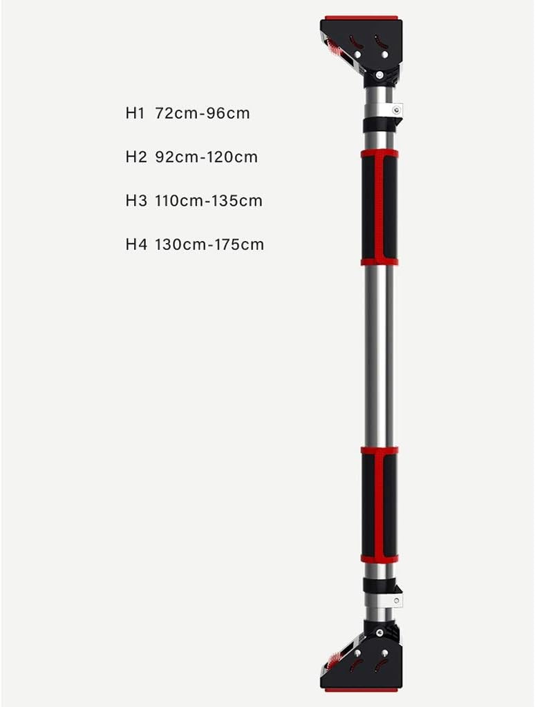 Pull-Up Bars Horizontal Bar Door Horizontal Bar Punch-Free Retractable Pull-up Device Home Wall Stretching Training Equipment Strength Training Equipment (Color : Black, Size : 110-135CM)