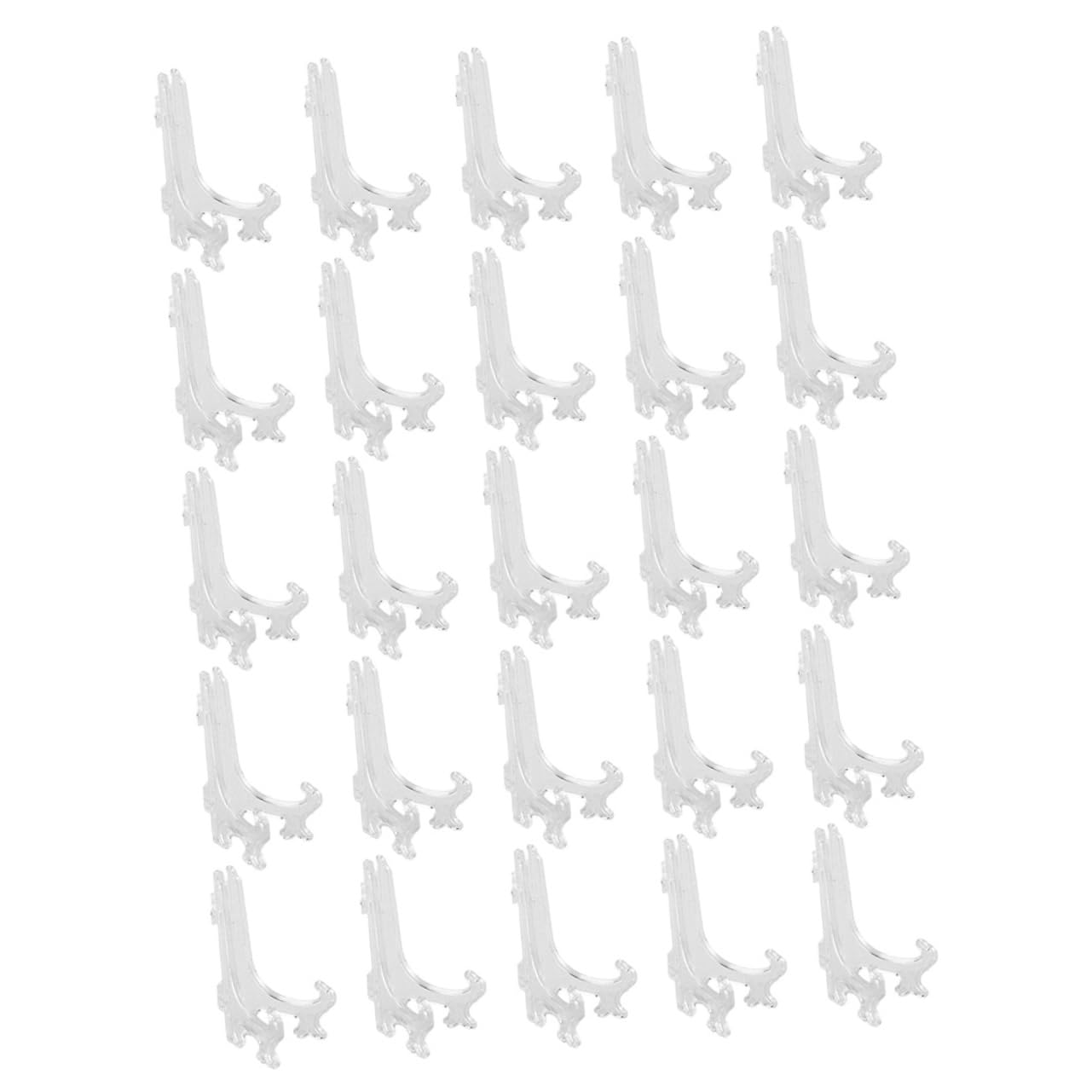 ERINGOGO 25pcs Decorative Rack Picture Stands for Display Transparent Plastic Plate Holders for Home