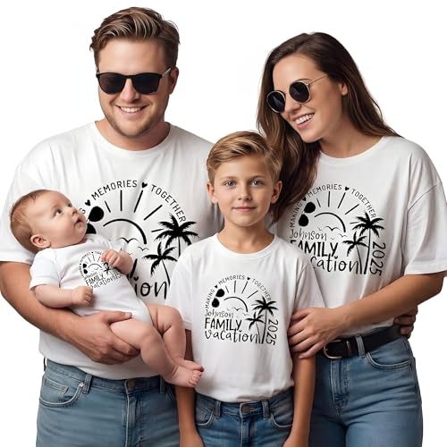 Custom Family Vacay 2026 Beach Matching Vacation Travelling T-Shirt Adult & Kids Shirt Unisex Trip Group Tees Black