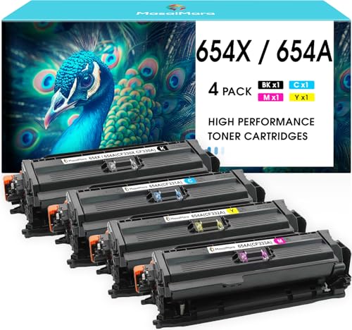 MasaiMara Compatible Toner Cartridges Replacement for HP 654X 654A CF330X CF331A CF332A CF333A for HP Color Laserjet Enterprise M651 M651n M651dn M651xh Printer (Black Cyan Magenta Yellow, 4-Pack)