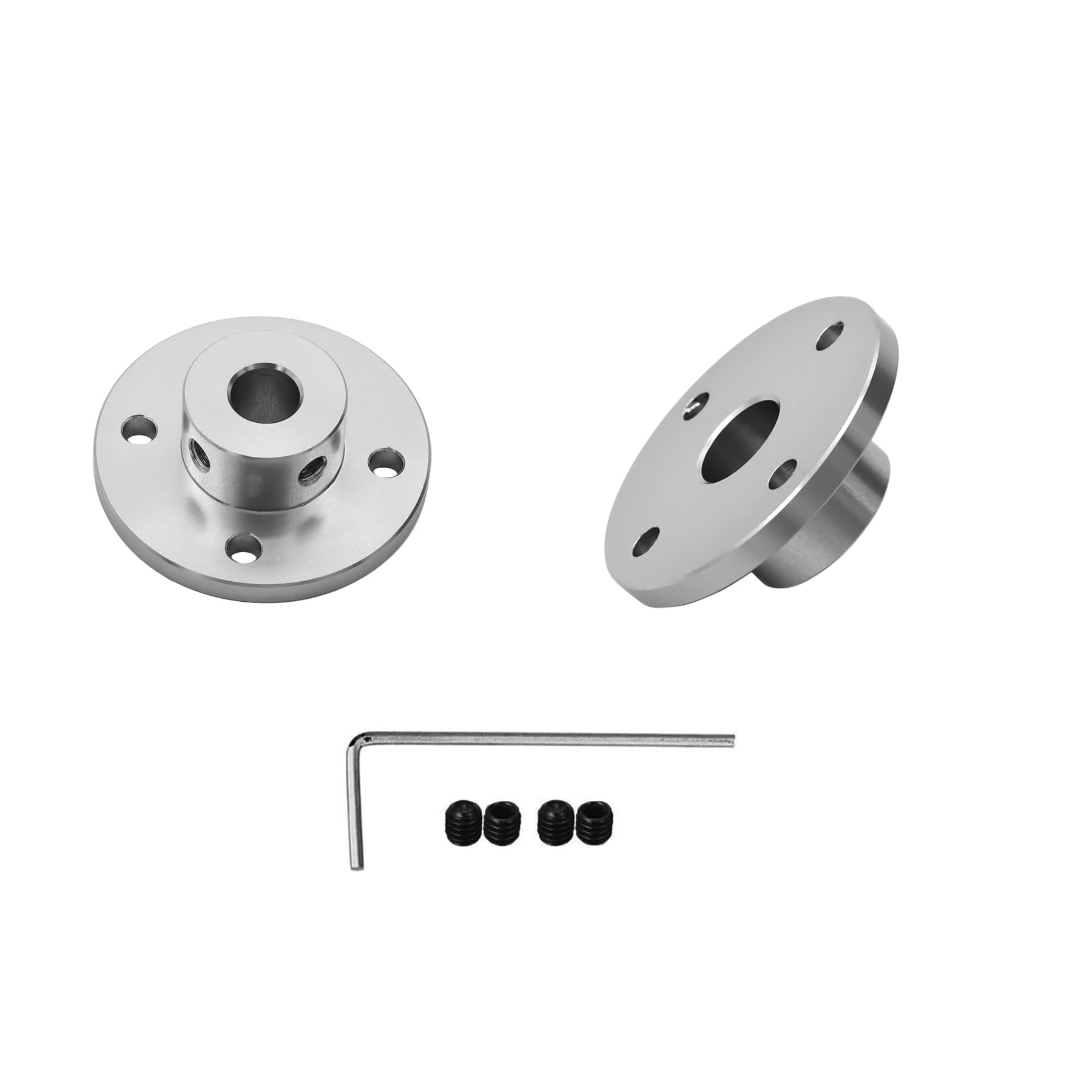 daier 2Pcs 10mm Aluminium Alloy Flange Coupling Connector, Rigid Guide Model Coupler Accessory, Shaft Axis Fittings for DIY RC Model Motors