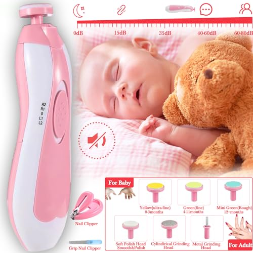 Baby Essentials Healthcare and Grooming Kit, Baby Electric Nail Trimmer Set Newborn Nursery Health Care Set for Newborn Infant Toddlers Baby Boys Girls Kids