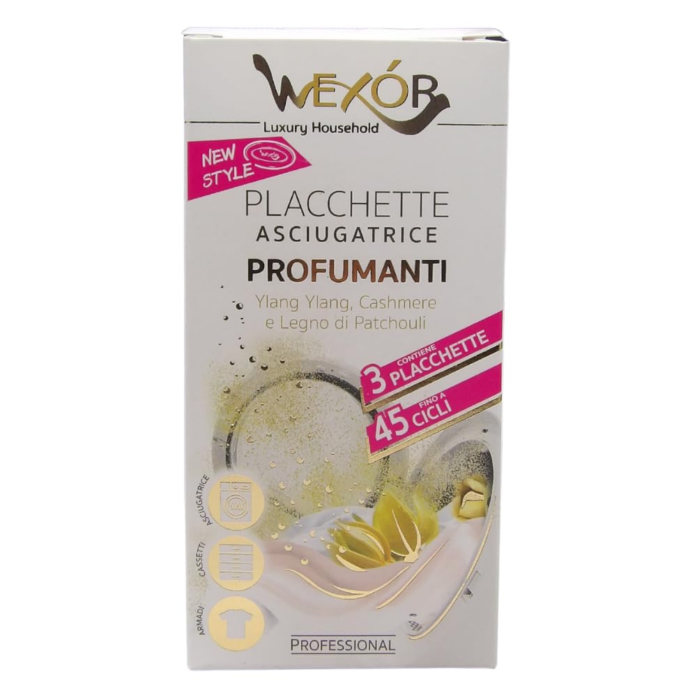 Confezione da 3 Placchette Asciugatrice Profumanti, Ylang Ylang, Cashmere e Legno di Patchouli (2 Confezioni)