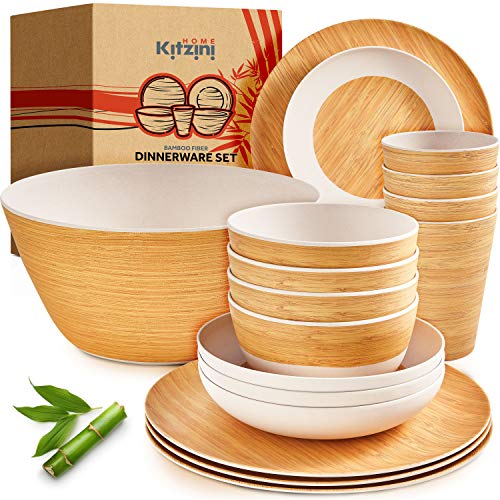 Bamboo Dinnerware Sets for 4 Γ’β¬β Nice Quality & Durable w/ Beautiful Bamboo Dishes Plates Decal Γ’β¬β Cups, Plates and Bowls Set Γ’β¬β 17 Piece Reusable & Dishwasher Safe Wood Dish Set Bamboo Dinnerware Sets for 4 Γ’β¬β Nice Quality & Durable w/ Beautiful Bamboo Dishes Plates Decal Γ’β¬β Cups, Plates and Bowls Set Γ’β¬β 17 Piece Reusable & Dishwasher Safe Wood Dish Set