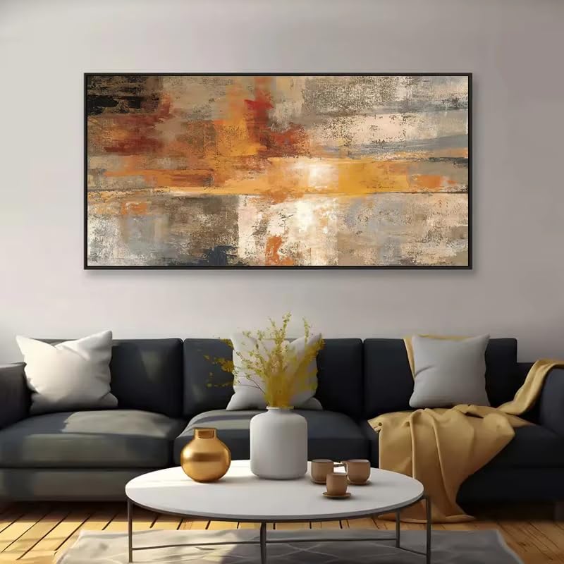 AEXOIO Grande dipinto retrò su tela astratta senza cornice per soggiorno, camera da letto, corridoio, grande quadro su tela 100x200cm/39x79in