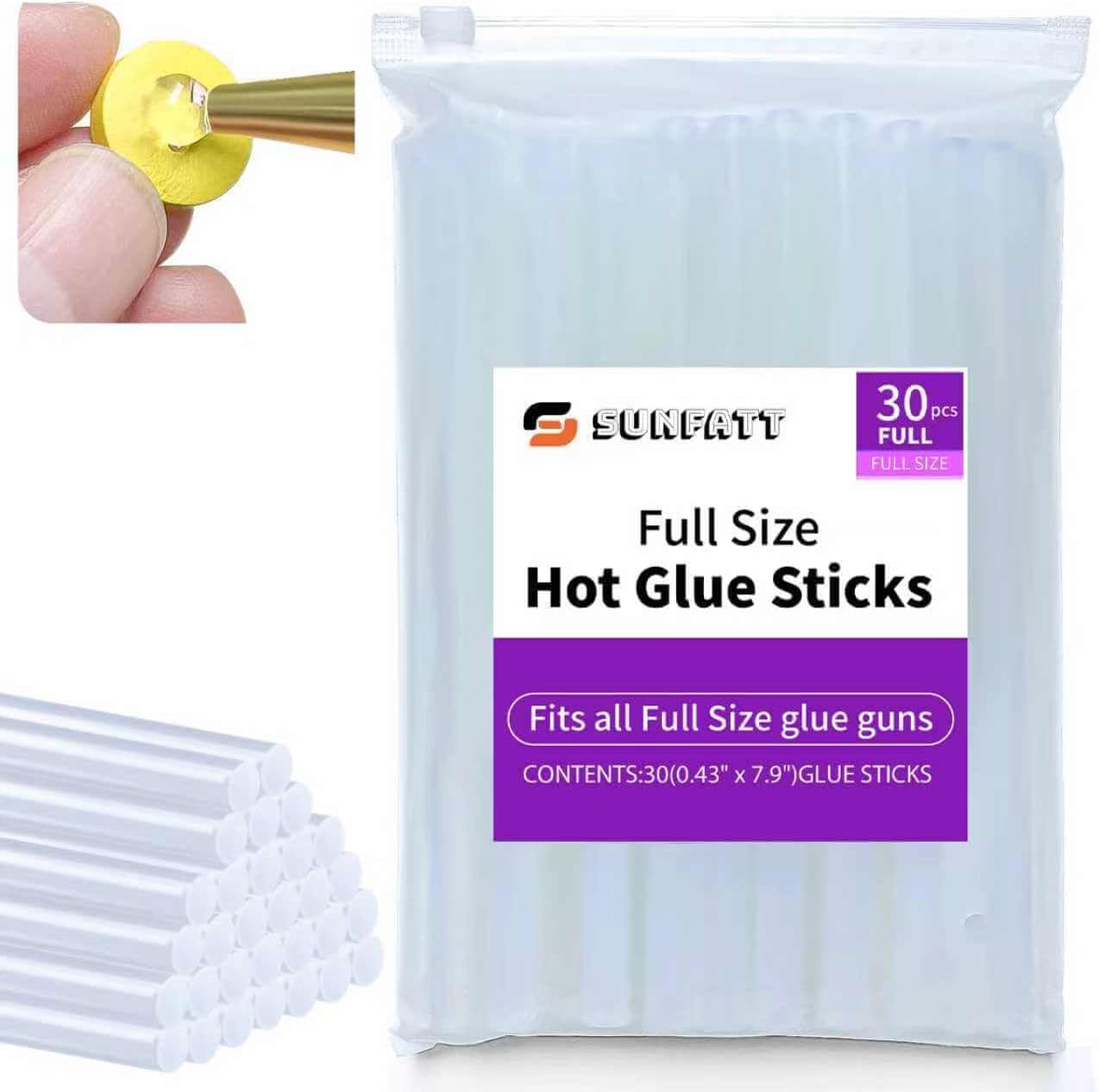 Full Size Hot Glue Sticks,(30 Pcs) 8" x 0.43" Glue Sticks Perfect for Hot Glue Gun,Easily Create and Bond Crafts on Wood,Plastic,Glass,Flowers,Fabrics,Foam,Jewellery.