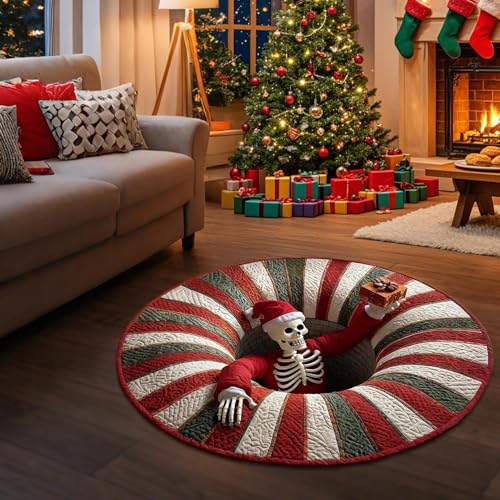 Moquette illusion 3D tapis de Noël visuel crâne unique - 4