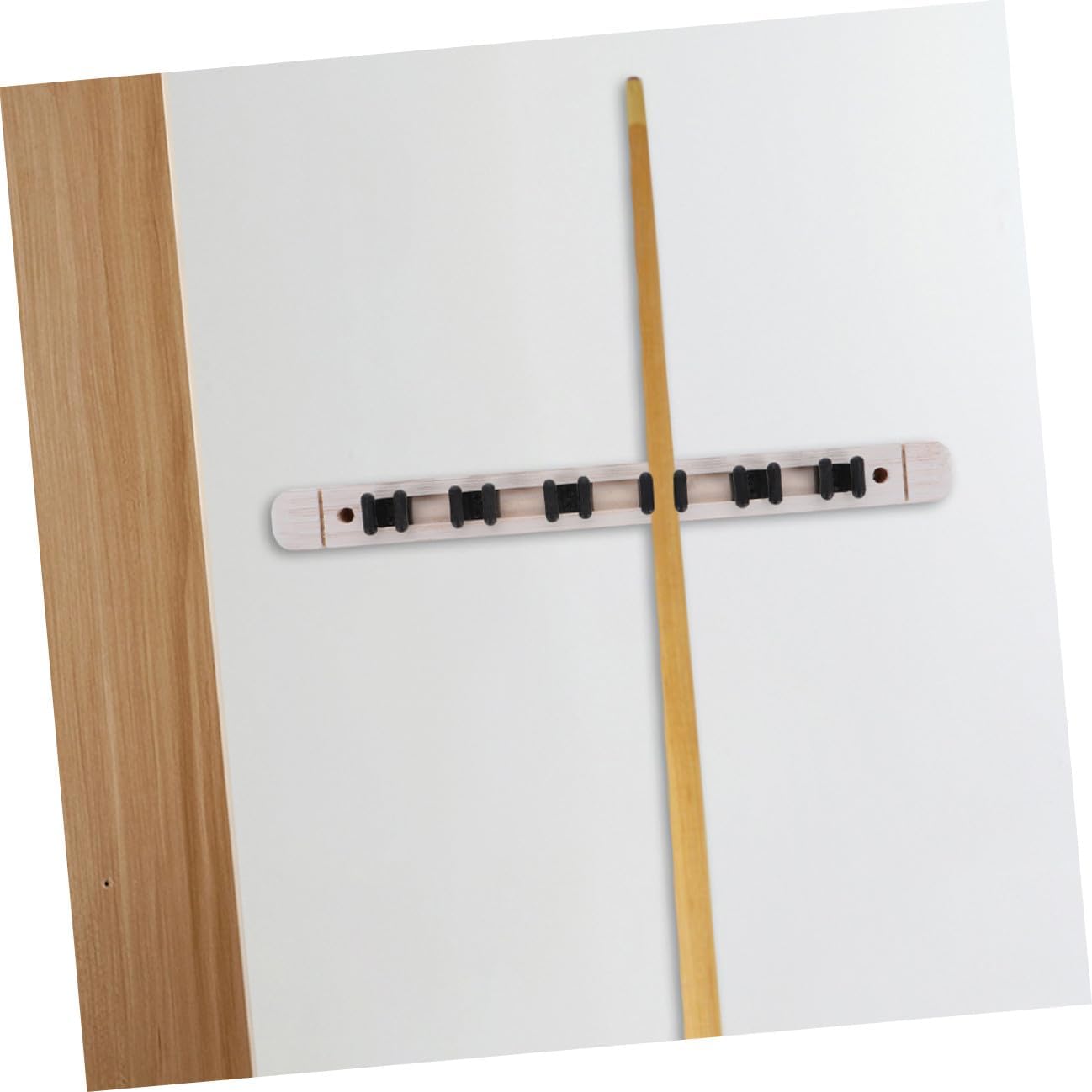 2 Pairs Solid Wood 6-hole Pool Cue Rack Wall Mounted Billiard Cue Holder Stick Storage Organizer for Pool Table Accessories