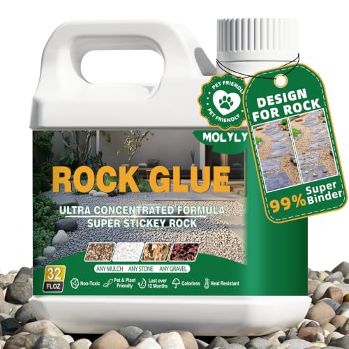 Image of Rock Glue for Landscaping - 32OZ Mulch Glue and Gravel Binder | Fast-dry, non-toxic rock glue for landscaping,bonds gravel,mulch,pebbles and stones for patios,garden,paths and flower beds