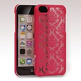 GreatShield TACT Pattern Coque arrière ultra fine en caoutchouc rigide pour iPhone 5c 2013 Motif rét Damask Design (Pink)
