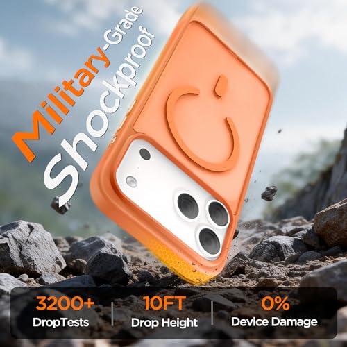 Coque iPhone 17 Pro Max orange MagSafe antichoc avec protection écran mat