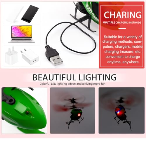 Image of Remote Control Helicopter Toy for Kids - Strong Flying, Rechargeable, LED Lights, Indoor & Outdoor RC Helicopter with Hand Sensor Control