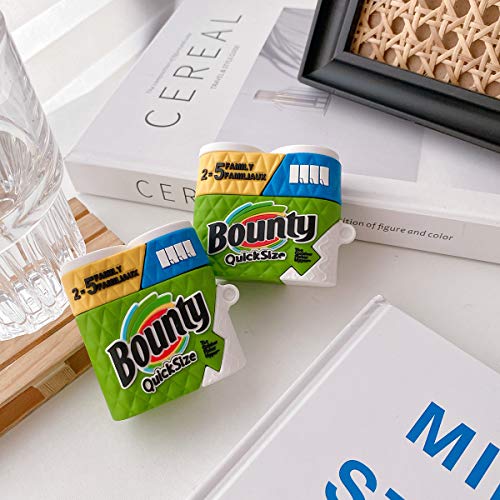 Peekdook For Airpod 2/1 Case Soft Silicone Bounty Tissue Cute Cartoon Funny Cover Fashion Protective Skin Accessory Keychain Girl Teen Compatible Box With Air Pod 2 & 1 (Bounty Tissue) #TOP2
