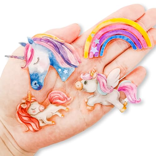 100 Pcs Holographic Unicorn Stickers - Sparkle Iridescent Waterproof Vinyl Decals for Water Bottles, Laptop, Scrapbooking, Journaling, Card Making, DIY Craft Supplies for Girls & Teens