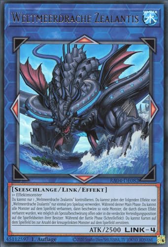 Weltmeerdrache Zealantis (V.2) RA04-DE082 Ultra Rare Deutsch Boosterfrisch 1. Auflage - Quarter Century Stampede - mit ReCollectibles-Versandschutz - für Yu-Gi-Oh!