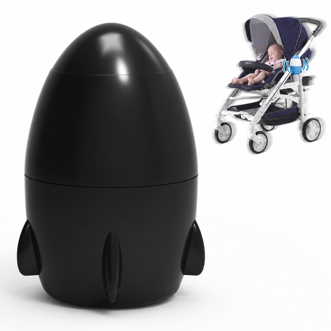 Photo 1 of TUWEIPAIKE Portable Stroller Rocker, Baby Vibrating Soother with 5 Speed Settings and 40-Minute Timer - Fits Pushchairs & Prams and Strollers (Black)