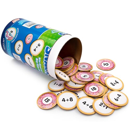 Junior Learning 90x Addition Snacks - Donut Flash Cards Math Practice Game