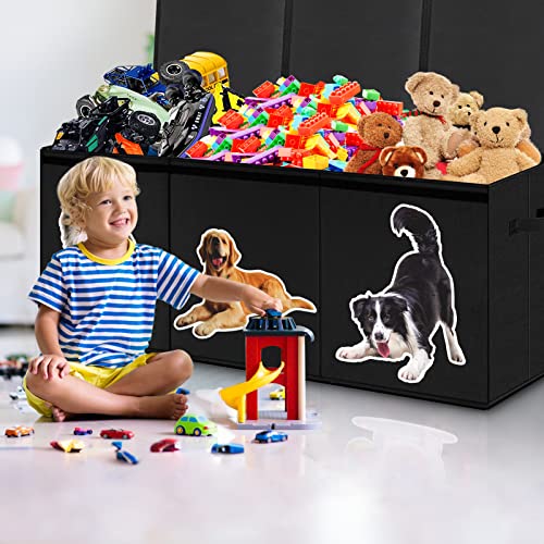 Homemarvel Toy Chest For Boys, Big Toy Box, Toy Box For Boys, Kids Toy Storage Bins, Sturdy & Foldable, Removable Divider, Large Storage Containers For Playroom, Bedroom, Closet, Home (Dog) #TOP4