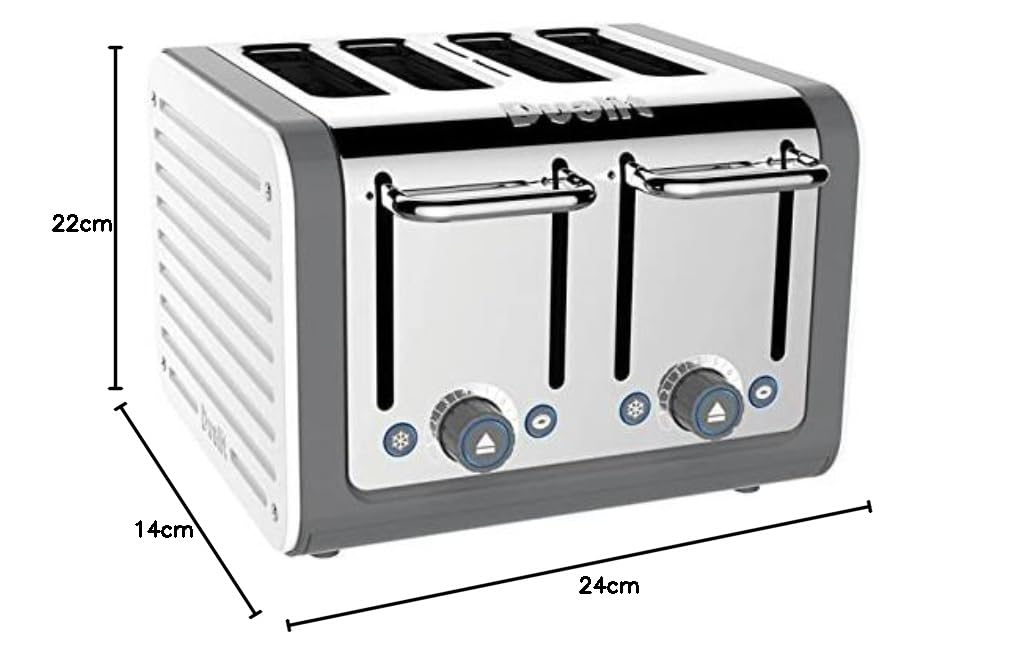 Dualit Caldera clásica y tostadora de 4 rebanadas 1.5L ranura extra ancha Bagel y Bun calentamiento función de descongelación 2.3kW