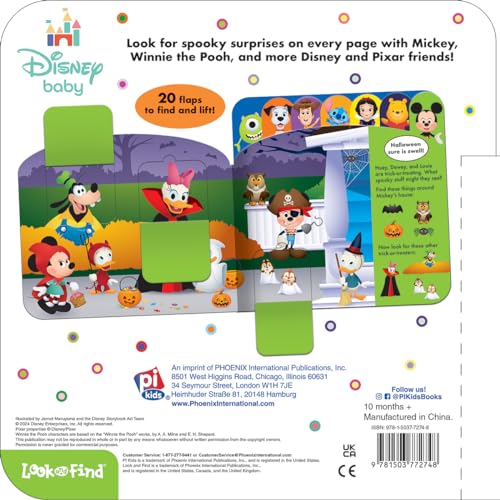 Disney Baby Mickey Mouse, Minnie, Winnie, Toy Story and More! - Trick or Treat - Haloween Lift-A-Flap Look and Find Activity Book - PI Kids - Image 2