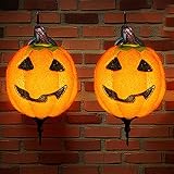 AISENO 2PCS Pumpkin Porch Light Cover Halloween Decorations Outdoor Garage Lights Large Light Fixtures Cover