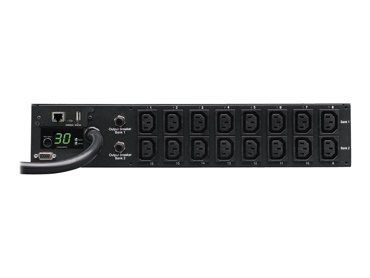 Tripp Lite PDU Single Phase Switched 208/230V 5.5kw 16 C13 30A Horizontal 2URM (PDUMH30HVNET)