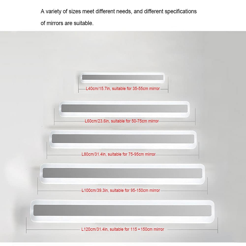 LED 18W Badleuchte Spiegellampe 1440Lumen 60CM 230V 3000K IP44 Spiegelleuchte Badlampe Warmes Licht Badezimmer Schrankleuchte Badspiegelleuchten Wandlampe Wandleuchte aus Acryl Kein Flimmern