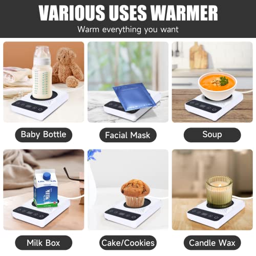 Image of Mug Warmer - Electric Coffee Mug Warmer with Timer,Coffee Cup Warmer for Desk Auto Shut Off,Smart 6-Temperature Control, Coffee Accessories for Coffee Lovers, White | Coffee Cup Warmer for Desk Auto Shut Off,Smart 6-Temperature Control, Coffee Accessories for Coffee Lovers, White