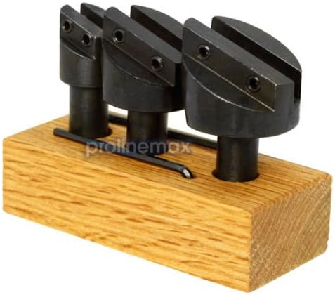 Prolinemax 3 PC 1/2'' Shank 3/4'' - 1-1/2'' Fly Cutter Set, Alloy Steel, Straight Cut, 2 Flutes, Woodworking Tools