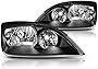 [Pair] Replacement Headlights Assembly Black Housing/Clear Lens Compatible with Ford Focus ZX3-ZX5 05-07