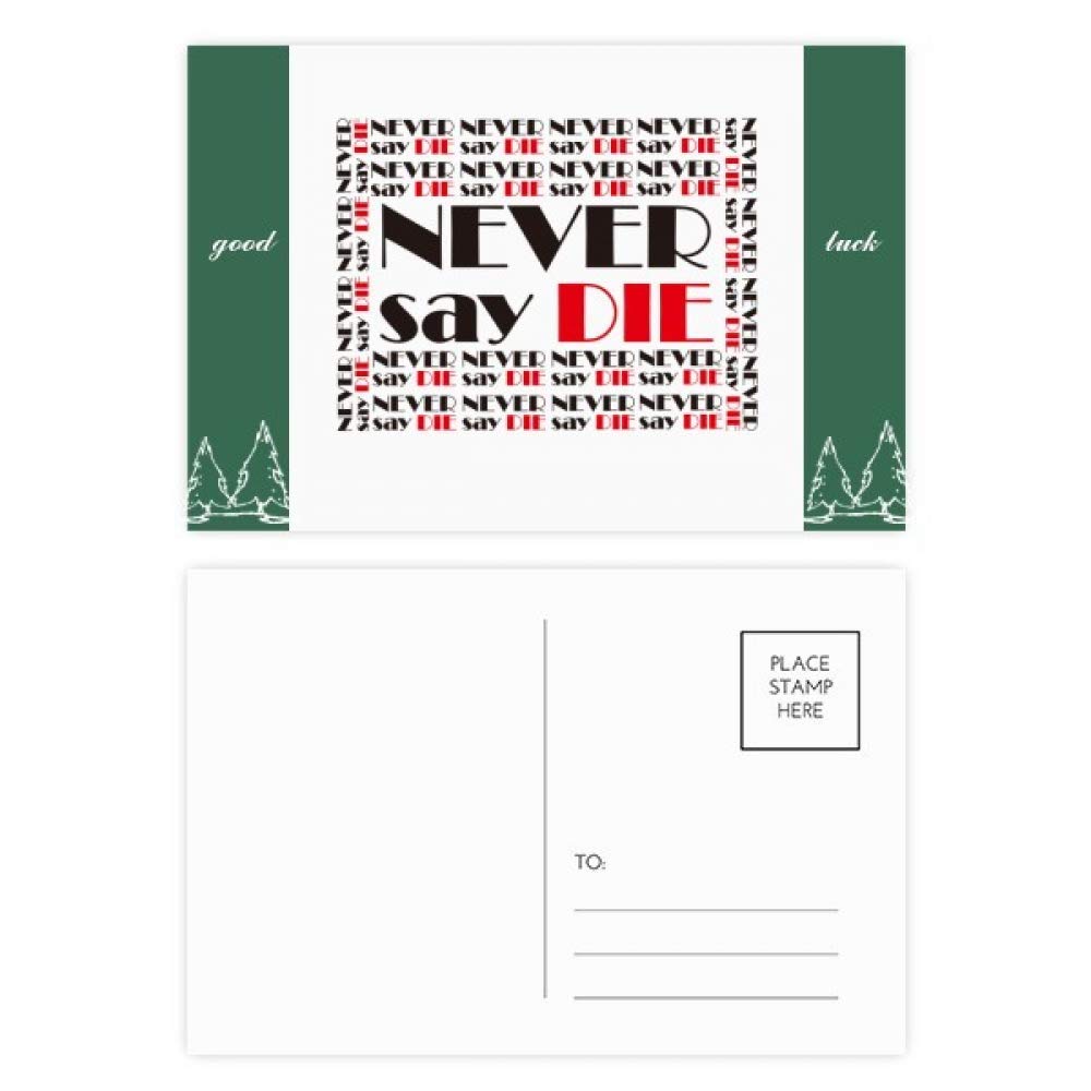 DIYthinker Quote Never Say Die Good Luck Postcard Set Card Mailing Side 20Pcs 5.7 inch x 3.8 inch MultiColor