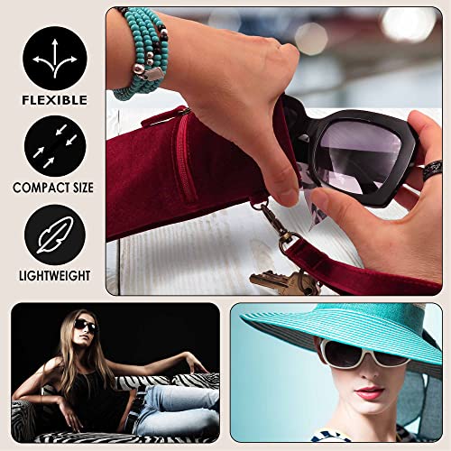 Image of MyEyeglassCase Soft Crossbody Sunglasses Case, Large to XL Squeeze Top Glasses Pouch, Women Eyeglass Holder Sleeve Travel Bag