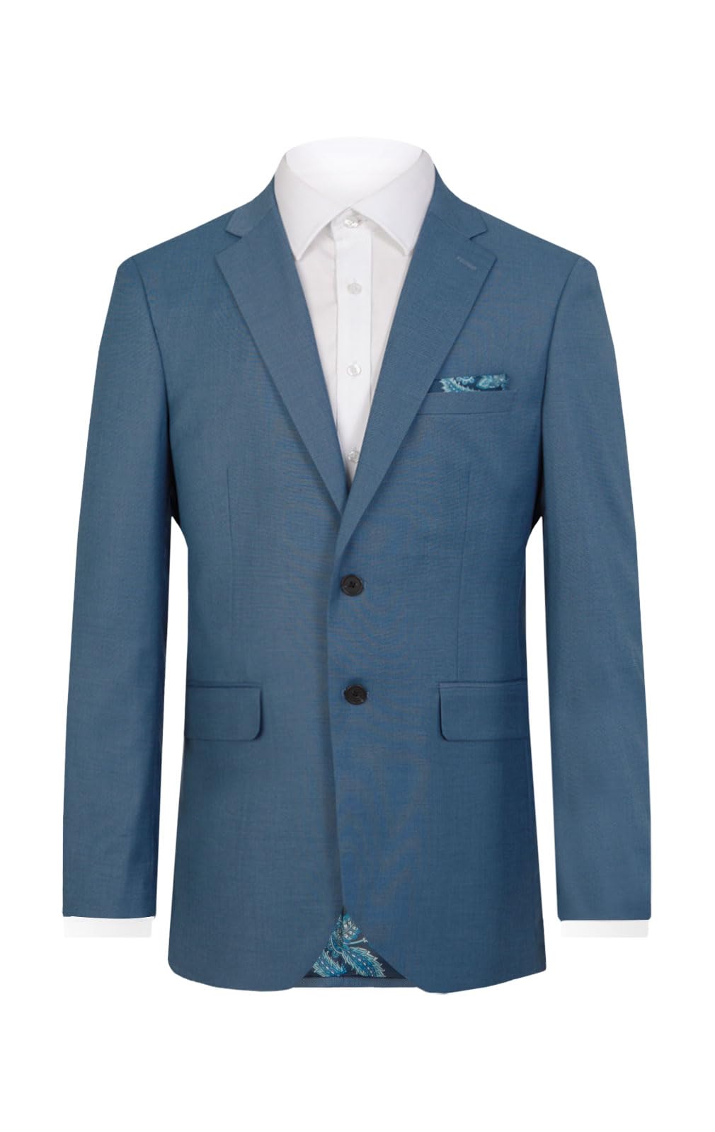 Dobell Men's Blue Sharkskin Suit Jacket Regular Fit-52L