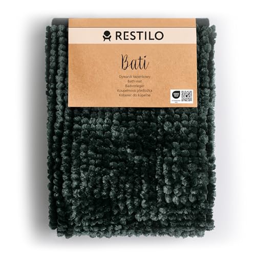 RESTILO Badematte 70x120 cm Badvorleger Badteppich rutschfest Bati...
