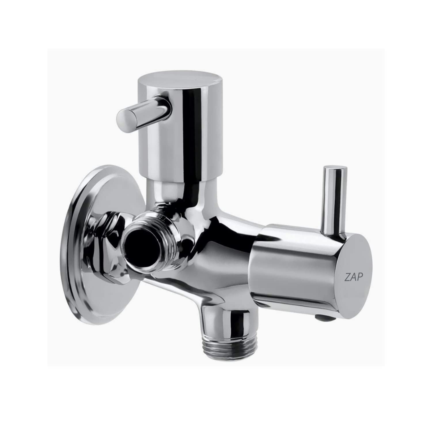 See full amazon price history chart for ZAP Turbo Series High Grade Brass 2 Way Angle Valve Chrome Finish 2 in 1 Angle Valve for Pipe Connection for Bathroom/Kitchen With Wall Flange- Quarter Turn Heavy Fitting Chrome Finish ZAP Turbo Series High Grade Brass 2 Way Angle Valve Chrome Finish 2 in 1 Angle Valve for Pipe Connection for Bathroom/Kitchen With Wall Flange- Quarter Turn Heavy Fitting Chrome Finish (B09QZZVSNQ) Amazon Price History, Amazon Price Tracker