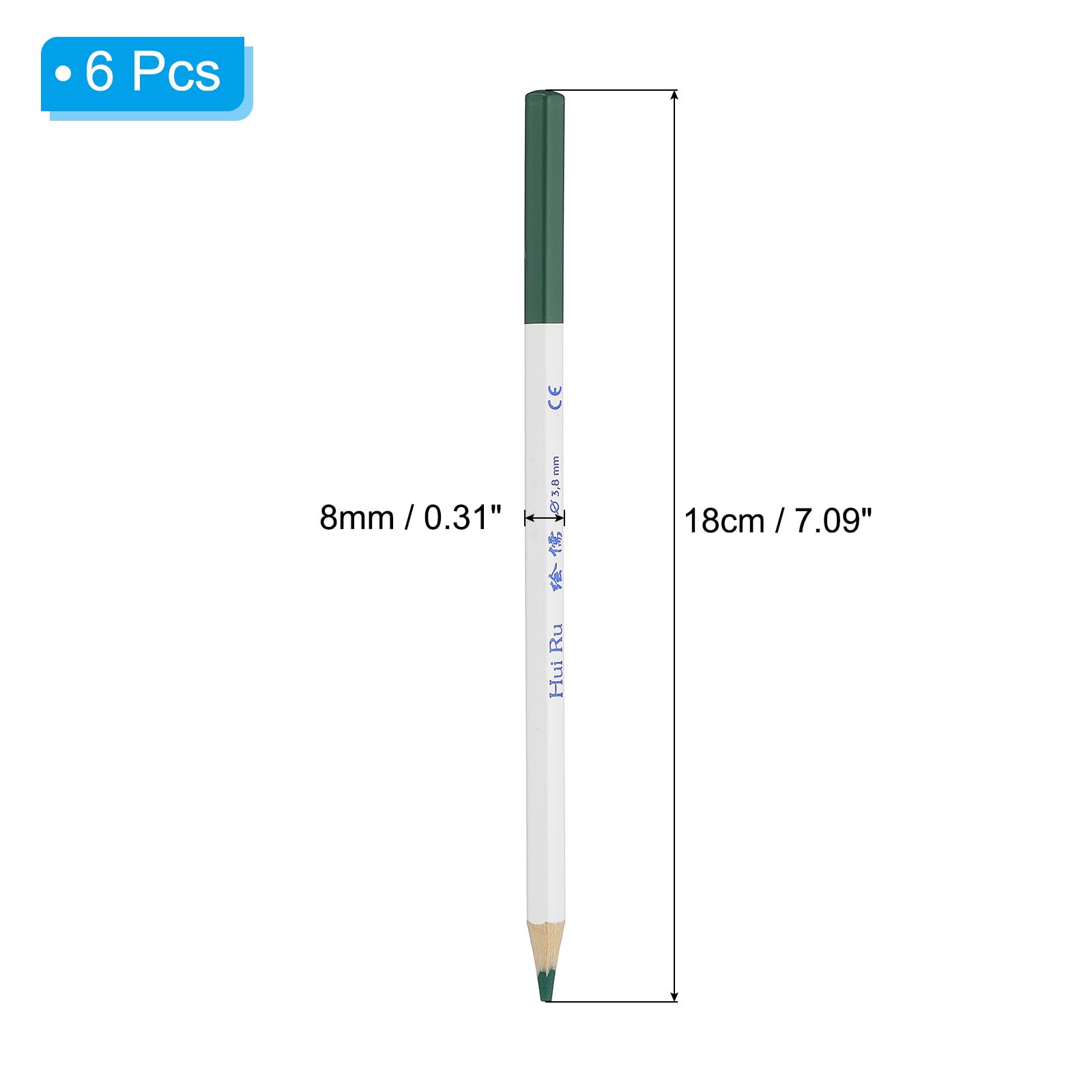 PATIKIL Dark Green Colored Pencils Set,6 Pcs Oil Color Pencils Wooden Coloring Drawing Pencil for Artists Art Painting Sketching - Image 2