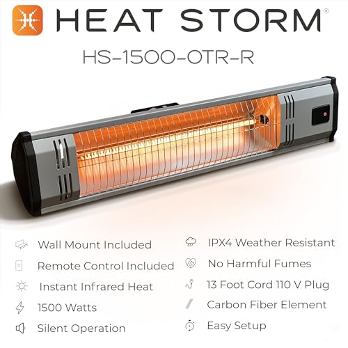 Image of Heat Storm Tradesman 1500 Watt Weatherproof Infrared Heater, Remote