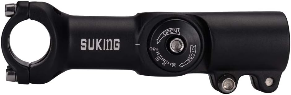 FOMTOR Bike Stem Adjustable MTB Stem 0~90 Degree 80mm 90mm 110mm MTB Adjustable Bike Stem for 31.8mm/25.4 Handlebar, Suitable for Most of Mountain Bike, Road Bike, BMX … (Black 31.8 x 80mm)