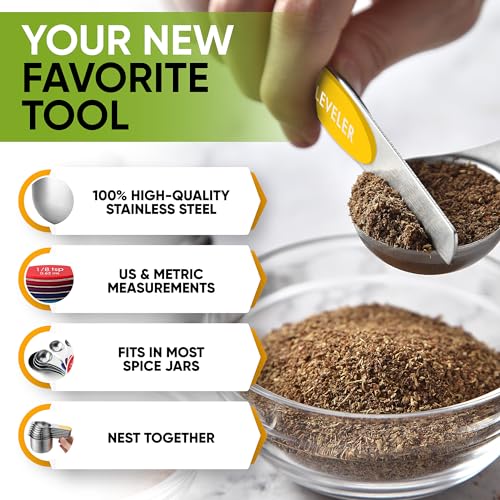 image for Spring Chef Magnetic Measuring Cups & Spoons Set, Patented, Strong N45