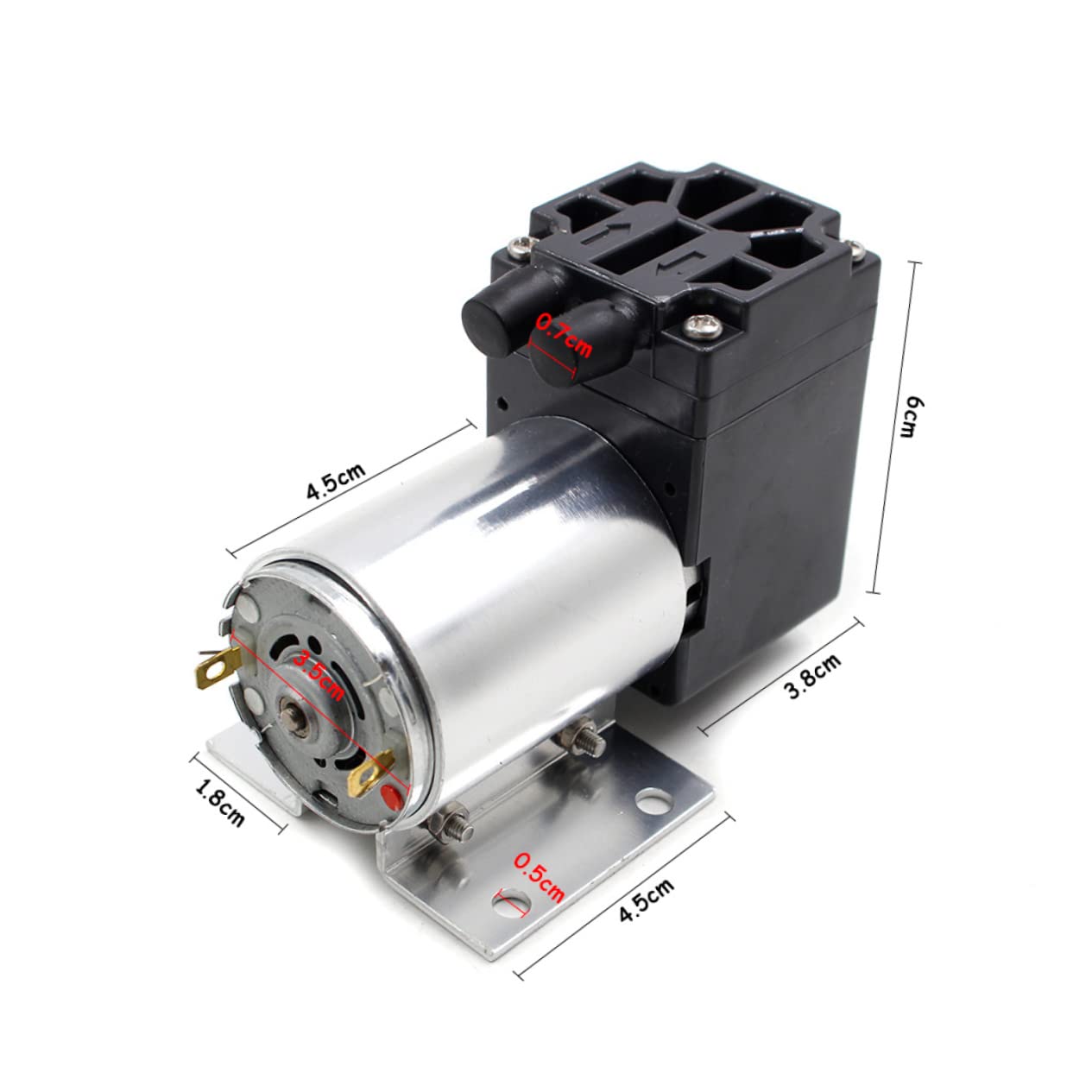 VOSAREA Pompe À Air Électrique Portable 12 V 5 L/Min 65-120 Kpa Mini Pompe À Air sur Pied